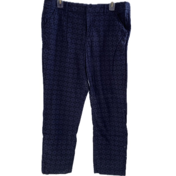 Merona Pants - Navy - Floral Eyelet Lace - Crop Ankle - Women/Juniors - Size: 14 - Picture 2 of 14